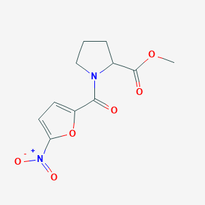 molecular formula C11H12N2O6 B13657966 Methyl 1-(5-nitrofuran-2-carbonyl)pyrrolidine-2-carboxylate 