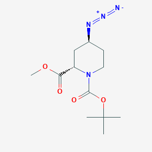 molecular formula C12H20N4O4 B1365806 1-(tert-Butyl) 2-methyl (2S,4S)-4-azido-1,2-piperidinedicarboxylate 