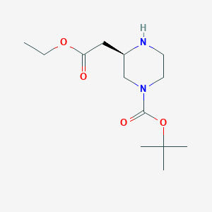 molecular formula C13H24N2O4 B13658071 R-Tert-butyl 3-(2-ethoxy-2-oxoethyl)piperazine-1-carboxylate 