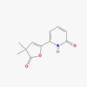 molecular formula C11H11NO3 B136581 6-(3,3-Dimethyl-2-oxo-2,3-dihydro-5-furanyl)-2-pyridone CAS No. 146699-60-7