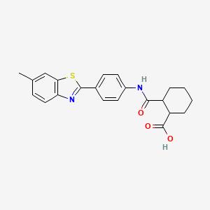 molecular formula C22H22N2O3S B1365819 2-[[4-(6-Methyl-1,3-benzothiazol-2-yl)phenyl]carbamoyl]cyclohexane-1-carboxylic acid 