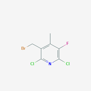 molecular formula C7H5BrCl2FN B13658342 3-(Bromomethyl)-2,6-dichloro-5-fluoro-4-methylpyridine 