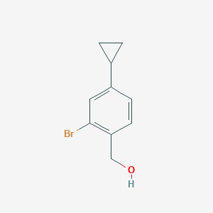 molecular formula C10H11BrO B13658412 (2-Bromo-4-cyclopropylphenyl)methanol 