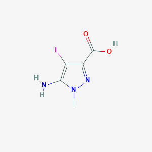 molecular formula C5H6IN3O2 B13658615 5-Amino-4-iodo-1-methyl-1H-pyrazole-3-carboxylic acid 