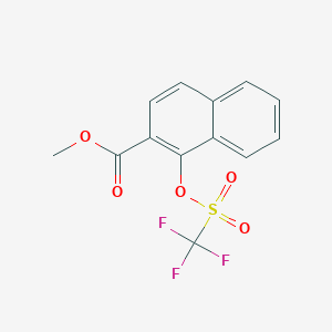 molecular formula C13H9F3O5S B13658620 Methyl 1-[[(Trifluoromethyl)sulfonyl]oxy]-2-naphthoate 