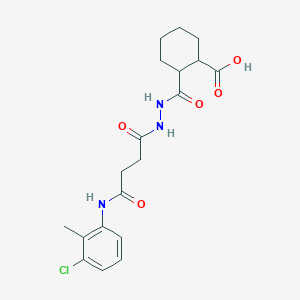 molecular formula C19H24ClN3O5 B1365865 2-[[[4-(3-Chloro-2-methylanilino)-4-oxobutanoyl]amino]carbamoyl]cyclohexane-1-carboxylic acid 