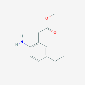 molecular formula C12H17NO2 B13658658 Methyl 2-(2-amino-5-isopropylphenyl)acetate 