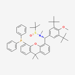molecular formula C48H58NO3PS B13658880 (R)-N-((R)-(3,5-Di-tert-butyl-4-methoxyphenyl)(5-(diphenylphosphanyl)-9,9-dimethyl-9H-xanthen-4-yl)methyl)-N,2-dimethylpropane-2-sulfinamide 