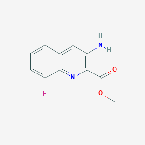 molecular formula C11H9FN2O2 B13658936 Methyl 3-amino-8-fluoroquinoline-2-carboxylate 