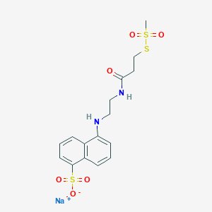 molecular formula C16H19N2NaO6S3 B013659 Sodium 5-((2-(3-((methylthio)sulfonyl)propanamido)ethyl)amino)naphthalene-1-sulfonate CAS No. 359436-83-2