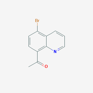 molecular formula C11H8BrNO B13659011 1-(5-Bromoquinolin-8-yl)ethanone 