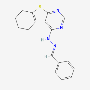 molecular formula C17H16N4S B1365908 Benzaldehyde N-(5,6,7,8-tetrahydro[1]benzothieno[2,3-d]pyrimidin-4-yl)hydrazone 