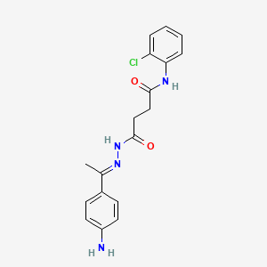 4-{(2E)-2-[1-(4-aminophenyl)ethylidene]hydrazinyl}-N-(2-chlorophenyl)-4-oxobutanamide