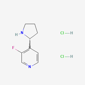 molecular formula C9H13Cl2FN2 B13659320 (R)-3-Fluoro-4-(pyrrolidin-2-yl)pyridine dihydrochloride 