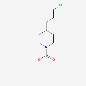 molecular formula C13H24ClNO2 B13659330 tert-Butyl 4-(3-chloropropyl)piperidine-1-carboxylate 