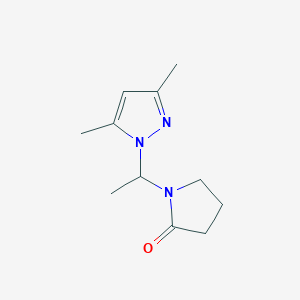 molecular formula C11H17N3O B136594 1-(1-(3,5-Dimethyl-1H-pyrazol-1-yl)ethyl)-2-pyrrolidinone CAS No. 149775-60-0