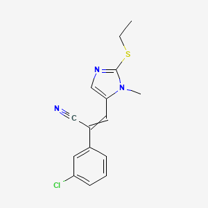 2-(3-chlorophenyl)-3-[2-(ethylsulfanyl)-1-methyl-1H-imidazol-5-yl]acrylonitrile