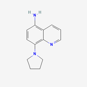 molecular formula C13H15N3 B13659474 8-(1-Pyrrolidinyl)-5-quinolinamine 
