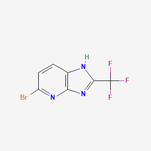 molecular formula C7H3BrF3N3 B13659481 5-Bromo-2-(trifluoromethyl)-3H-imidazo[4,5-b]pyridine 