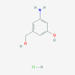 molecular formula C7H10ClNO2 B13659497 3-Amino-5-(hydroxymethyl)phenol hydrochloride CAS No. 112307-70-7