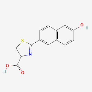 molecular formula C14H11NO3S B13659502 2-(6-Hydroxy-2-naphthyl)-4,5-dihydrothiazole-4-carboxylic Acid 