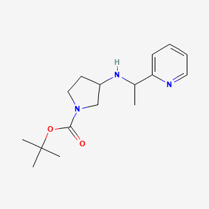 molecular formula C16H25N3O2 B13659512 tert-Butyl 3-((1-(pyridin-2-yl)ethyl)amino)pyrrolidine-1-carboxylate 