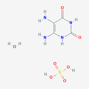 molecular formula C4H10N4O7S B13659517 5,6-DIamino-2,4-dihydroxypyrimidine sulfate xhydrate 
