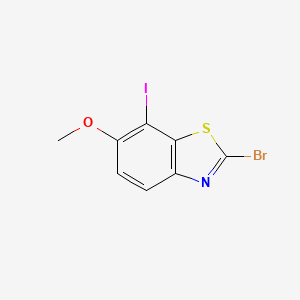molecular formula C8H5BrINOS B13659579 2-Bromo-7-iodo-6-methoxybenzo[d]thiazole 