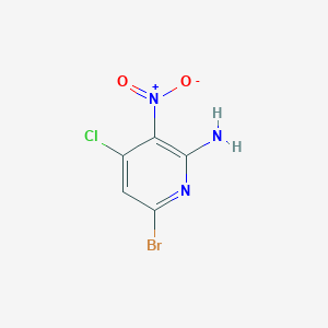 molecular formula C5H3BrClN3O2 B13659622 6-Bromo-4-chloro-3-nitropyridin-2-amine 