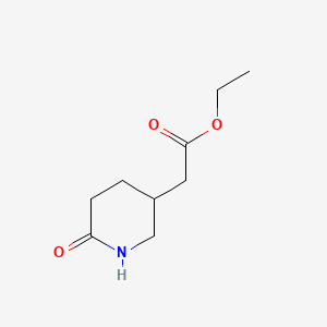 molecular formula C9H15NO3 B13659641 Ethyl 2-(6-Oxo-3-piperidyl)acetate 