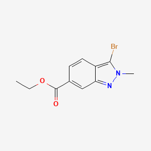 molecular formula C11H11BrN2O2 B13659663 Ethyl 3-bromo-2-methyl-2H-indazole-6-carboxylate 