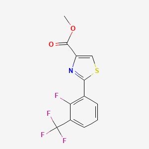 molecular formula C12H7F4NO2S B13659687 Methyl 2-[2-Fluoro-3-(trifluoromethyl)phenyl]thiazole-4-carboxylate 