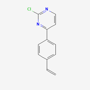 molecular formula C12H9ClN2 B13659712 2-Chloro-4-(4-vinylphenyl)pyrimidine 