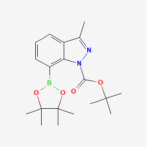 molecular formula C19H27BN2O4 B13659766 tert-Butyl 3-methyl-7-(4,4,5,5-tetramethyl-1,3,2-dioxaborolan-2-yl)-1H-indazole-1-carboxylate 