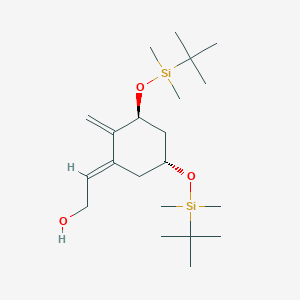 molecular formula C21H42O3Si2 B13659815 (E)-2-((3S,5R)-3,5-bis((tert-butyldimethylsilyl)oxy)-2-methylenecyclohexylidene)ethan-1-ol 