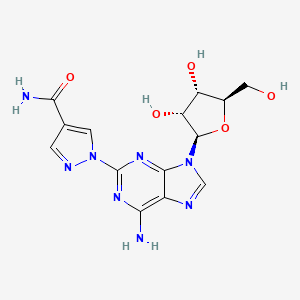 1-[6-Amino-9-((2R,3R,4S,5R)-3,4-dihydroxy-5-hydroxymethyl-tetrahydro-furan-2-yl)-9H-purin-2-yl]-1H-pyrazole-4-carboxylic acid amide