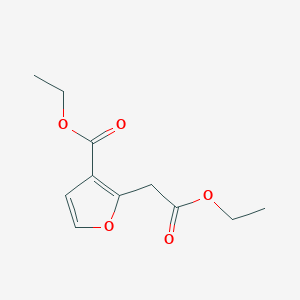 molecular formula C11H14O5 B13659907 Ethyl 2-(2-ethoxy-2-oxoethyl)furan-3-carboxylate 