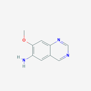 molecular formula C9H9N3O B13659926 7-Methoxyquinazolin-6-amine 