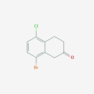 molecular formula C10H8BrClO B13660027 8-Bromo-5-chloro-3,4-dihydronaphthalen-2(1H)-one 