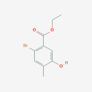 molecular formula C10H11BrO3 B13660054 Ethyl 2-bromo-5-hydroxy-4-methylbenzoate 
