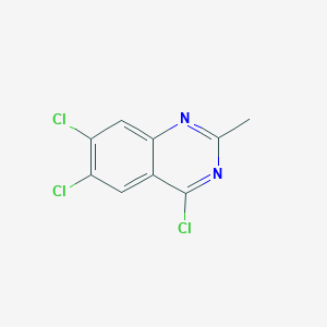 molecular formula C9H5Cl3N2 B13660077 4,6,7-Trichloro-2-methylquinazoline 