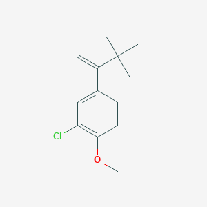 molecular formula C13H17ClO B136601 Benzene, 2-chloro-4-(2,2-dimethyl-1-methylenepropyl)-1-methoxy- CAS No. 146558-40-9