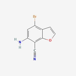 molecular formula C9H5BrN2O B13660117 6-Amino-4-bromobenzofuran-7-carbonitrile 