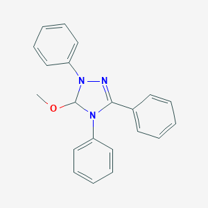 molecular formula C21H19N3O B136602 5-Methoxy-1,3,4-triphenyl-4,5-dihydro-1H-1,2,4-triazole CAS No. 154643-41-1