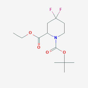 molecular formula C13H21F2NO4 B13660282 1-tert-Butyl 2-ethyl 4,4-difluoropiperidine-1,2-dicarboxylate 