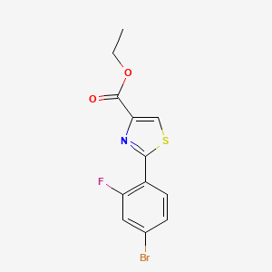 molecular formula C12H9BrFNO2S B13660292 Ethyl 2-(4-Bromo-2-fluorophenyl)thiazole-4-carboxylate 