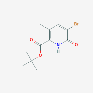 molecular formula C11H14BrNO3 B13660305 tert-Butyl 5-bromo-6-hydroxy-3-methylpicolinate 