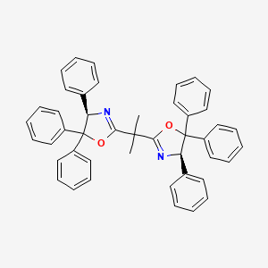 molecular formula C45H38N2O2 B13660396 (4R,4'R)-2,2'-(Propane-2,2-diyl)bis(4,5,5-triphenyl-4,5-dihydrooxazole) 