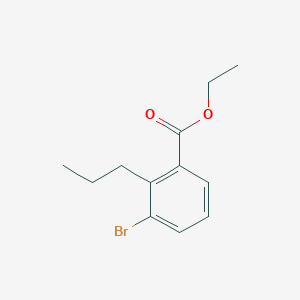 molecular formula C12H15BrO2 B13660398 Ethyl 3-bromo-2-propylbenzoate 