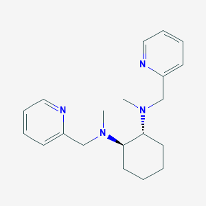 molecular formula C20H28N4 B13660415 Rel-(1R,2R)-N1,N2-dimethyl-N1,N2-bis(pyridin-2-ylmethyl)cyclohexane-1,2-diamine 
